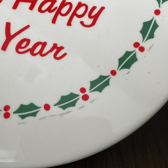 Vintage Christmas Trivet Ceramic Reversible Porcelain Holiday Saltera Himark Box - Picture 8 of 10